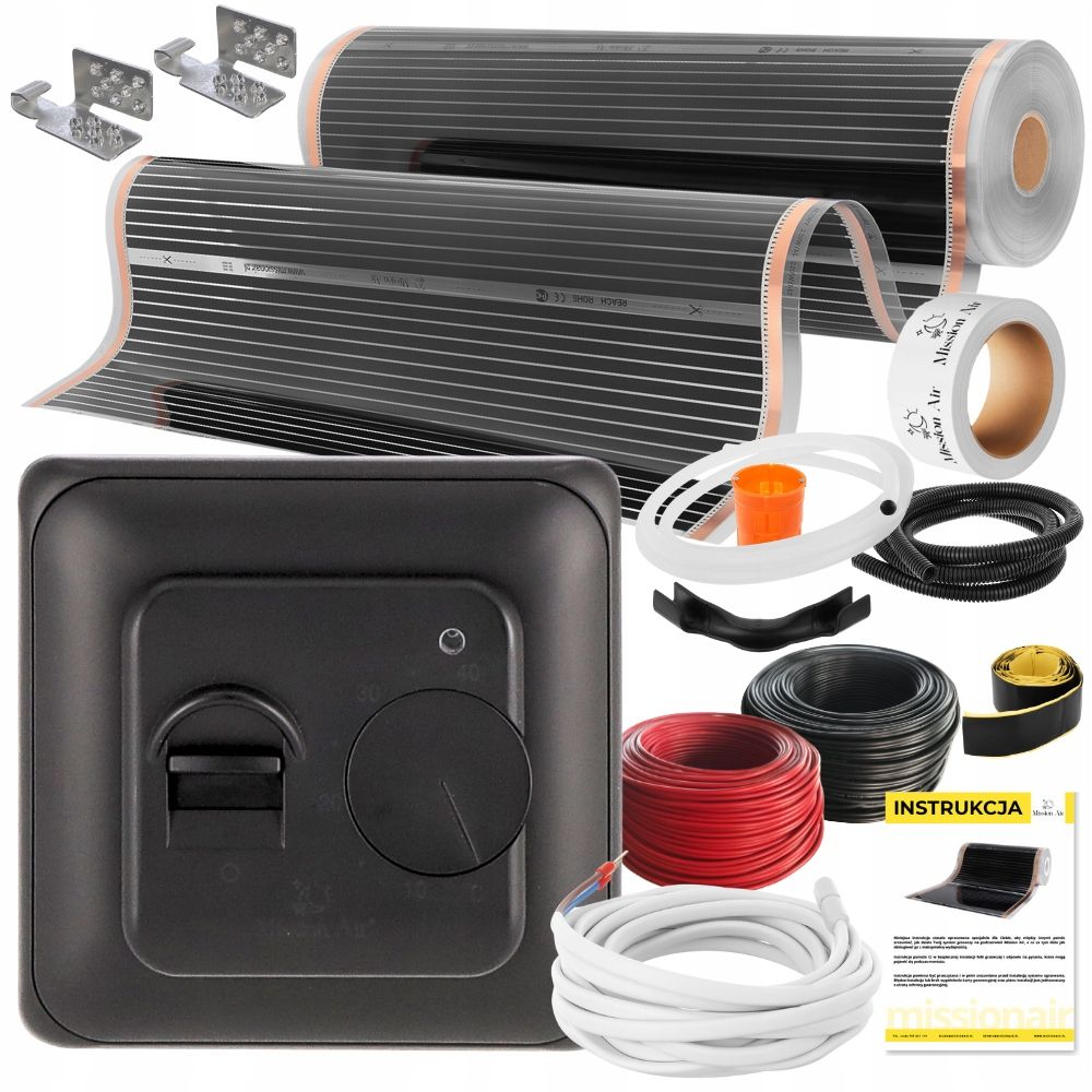  Kopa mission air filma infrasarkanais grīdas apsildes paklājiņš 100cm i 1m² 160w/m² ptc