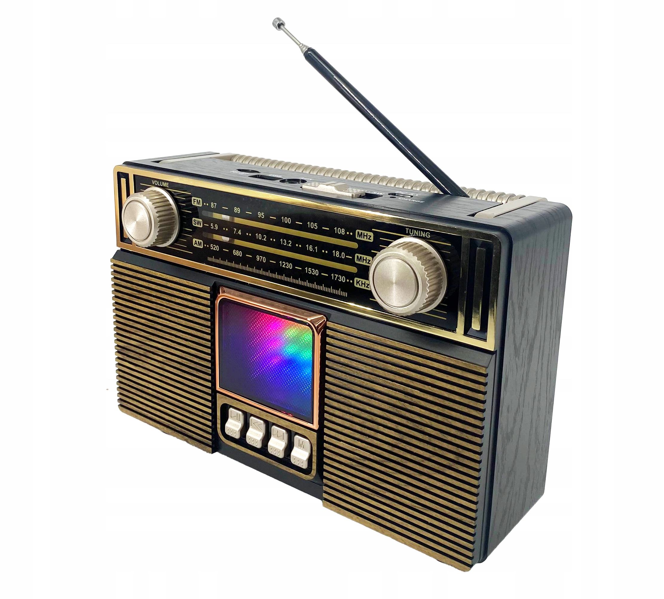  Virtuvės radijo imtuvas retro 3 plaukų sruogos fm / am / sw usb/tf "bluetooth" aku18650 1200mah
