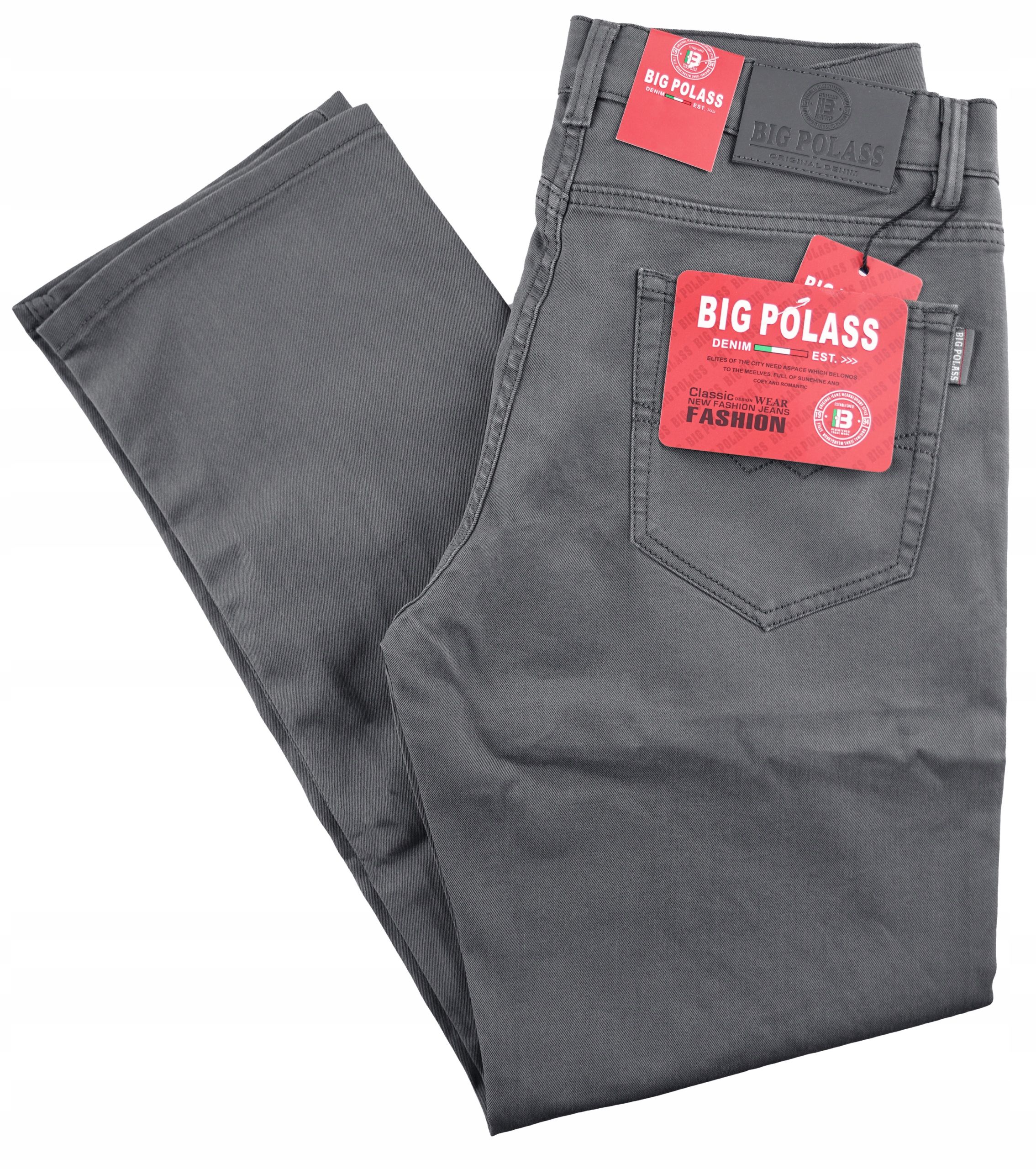  Pánské kalhoty bavlna šedá džínovina sarol jeans w48 l30 pás 124-128 cm