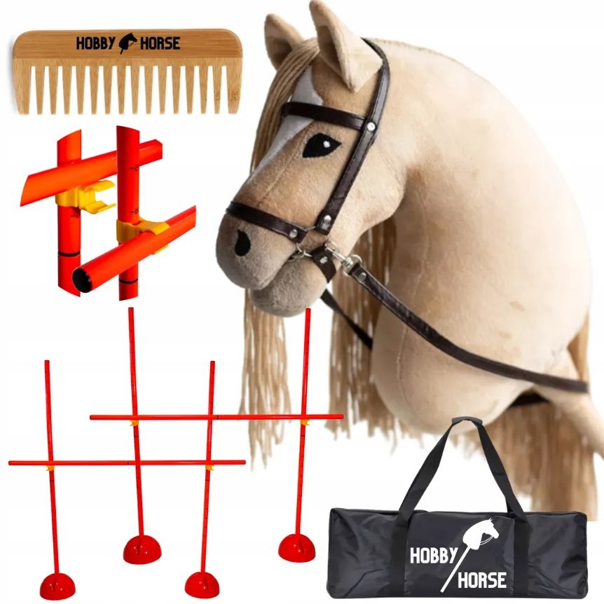  Komplektas hobbis horse arklys su kotu a3 2x kliūtis šokinėjimui 120cm šukos