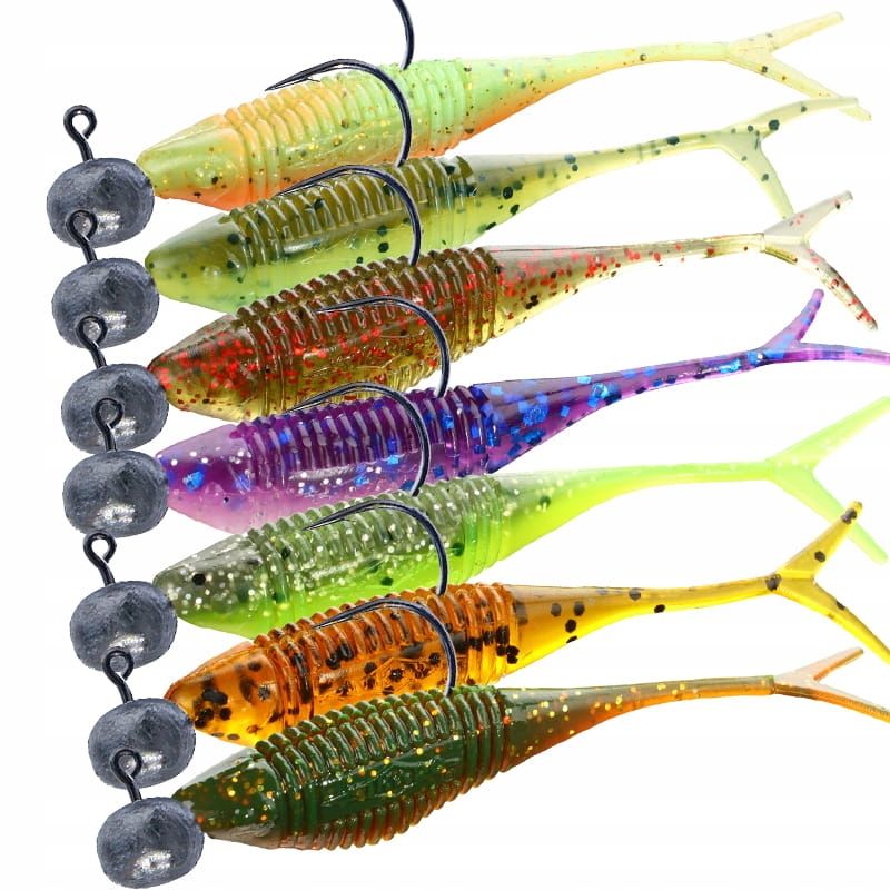  Kopa ēsma gumija rippery mikado real fish perch 9,5cm strazdiem 5 gab.