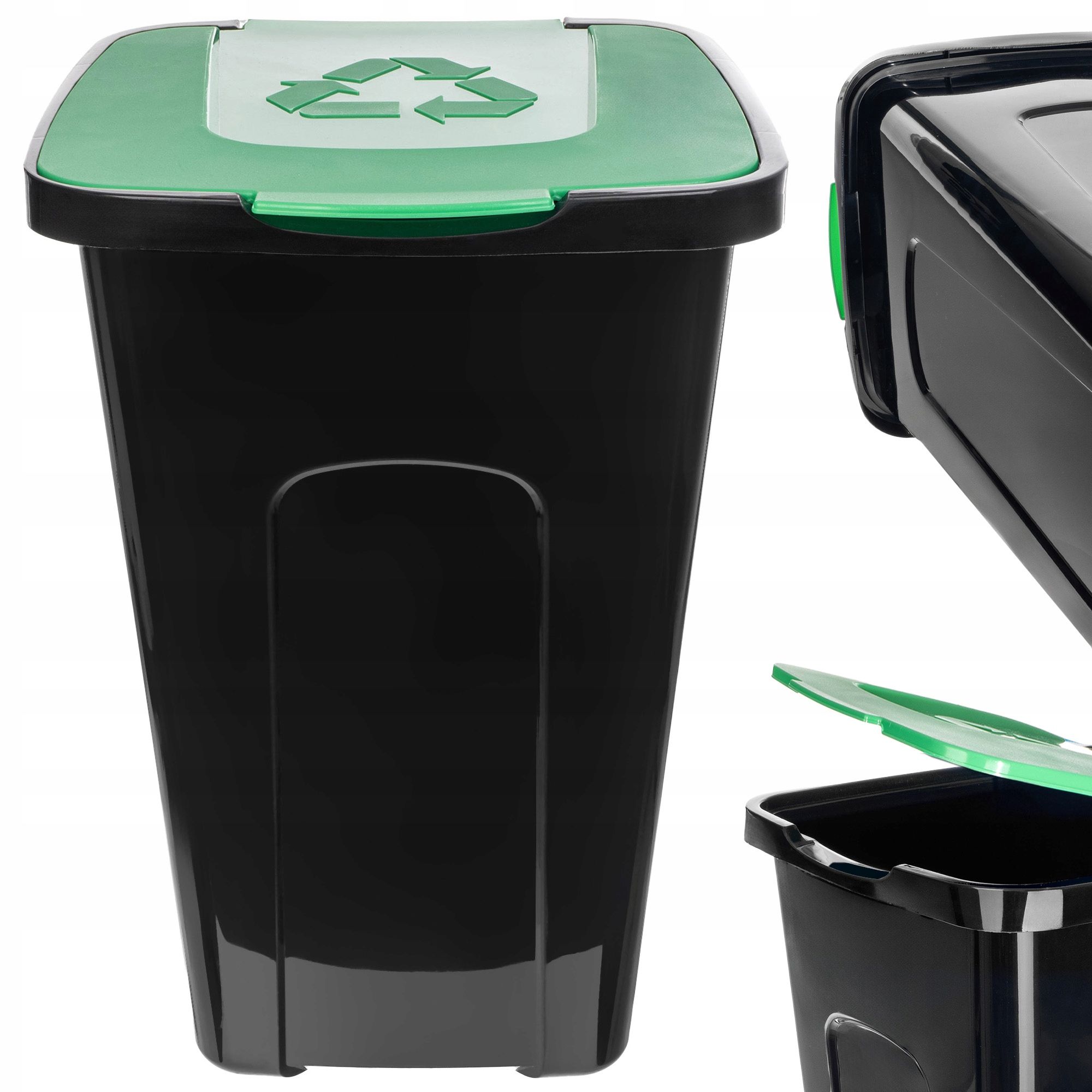  Odpadkový koš sklenice odpad pro třídění odpadu 30l černá barva s víkem