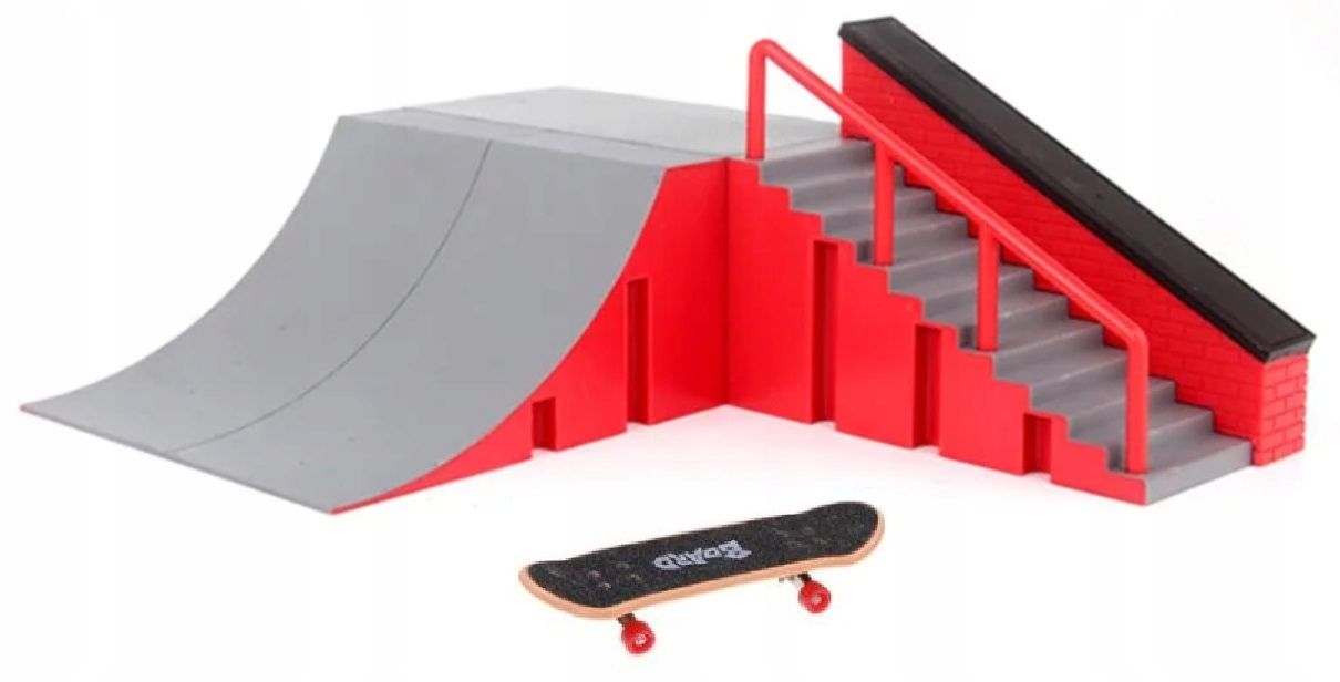  Množina fingerboard rampa hračka pre deti skateboardový park + skateboard fb-05-b