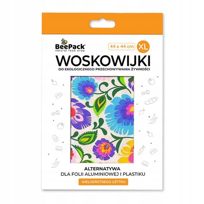  Vaškinis popierius l beepack pakuotė maistui folkowe gėlės eko 36x36cm 1 vnt.