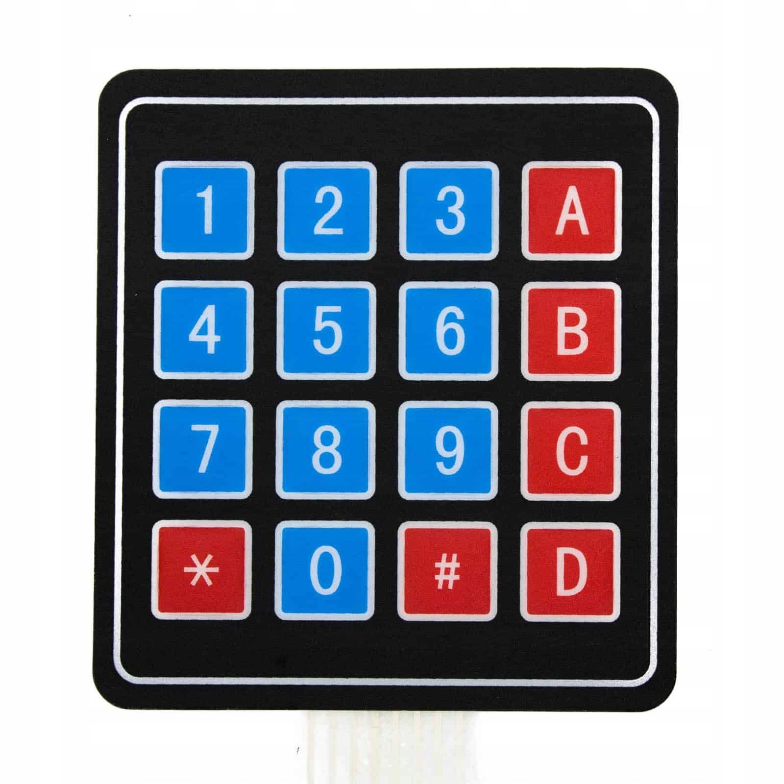  Membrānas tastatūra 3x4 12 pogas pašlīmējošs uz arduino 5-pin
