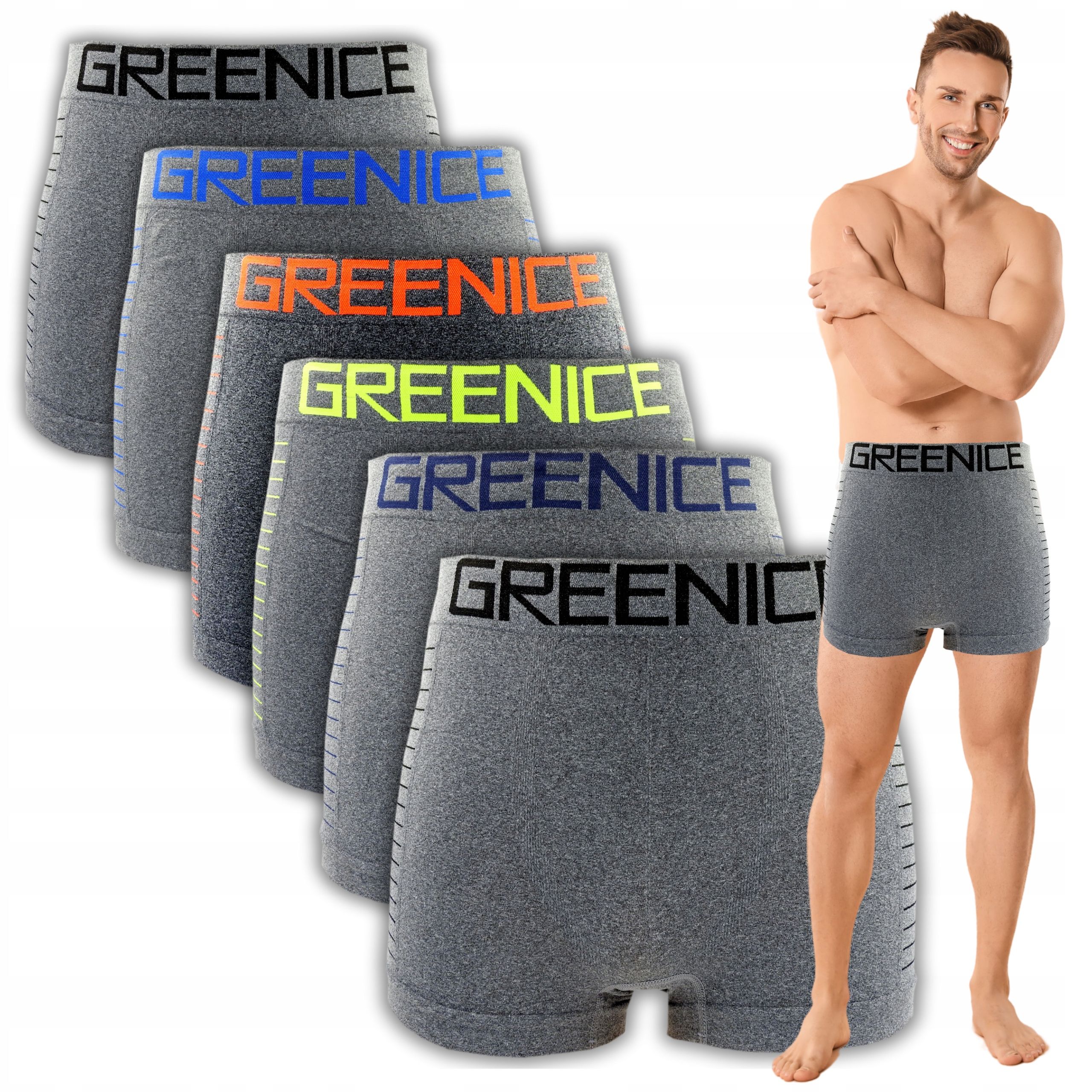  6x nohavičky pánske boxerky bezšvový elastický farbistý spisy veľkosť m/l