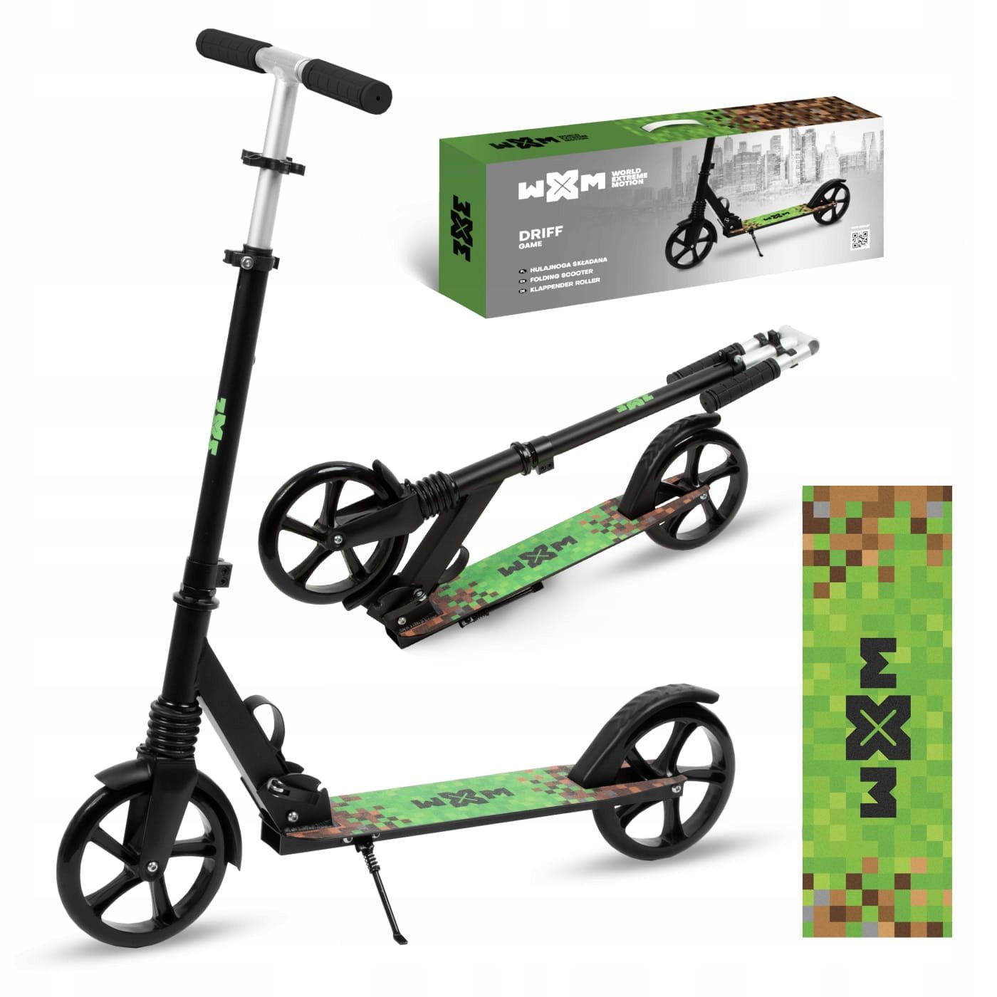  Skladacia kolobežka veľký tlmič nárazov wxm driff game kolesá 200 mm