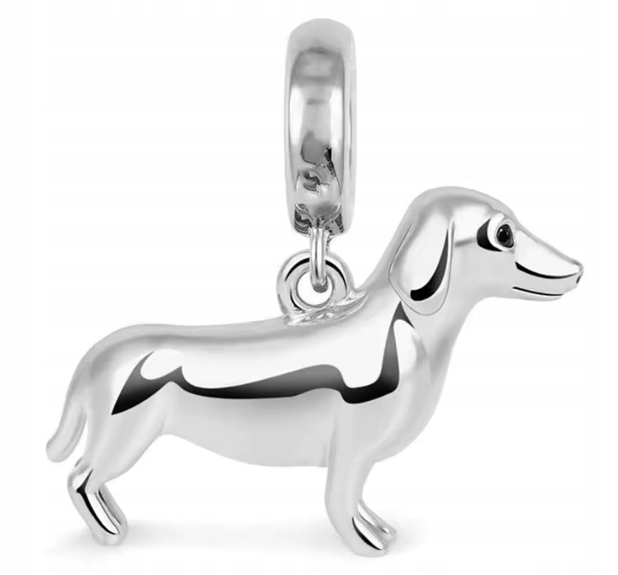  Md charms anhänger hündchen herz grau hund chihuahua steine | s925