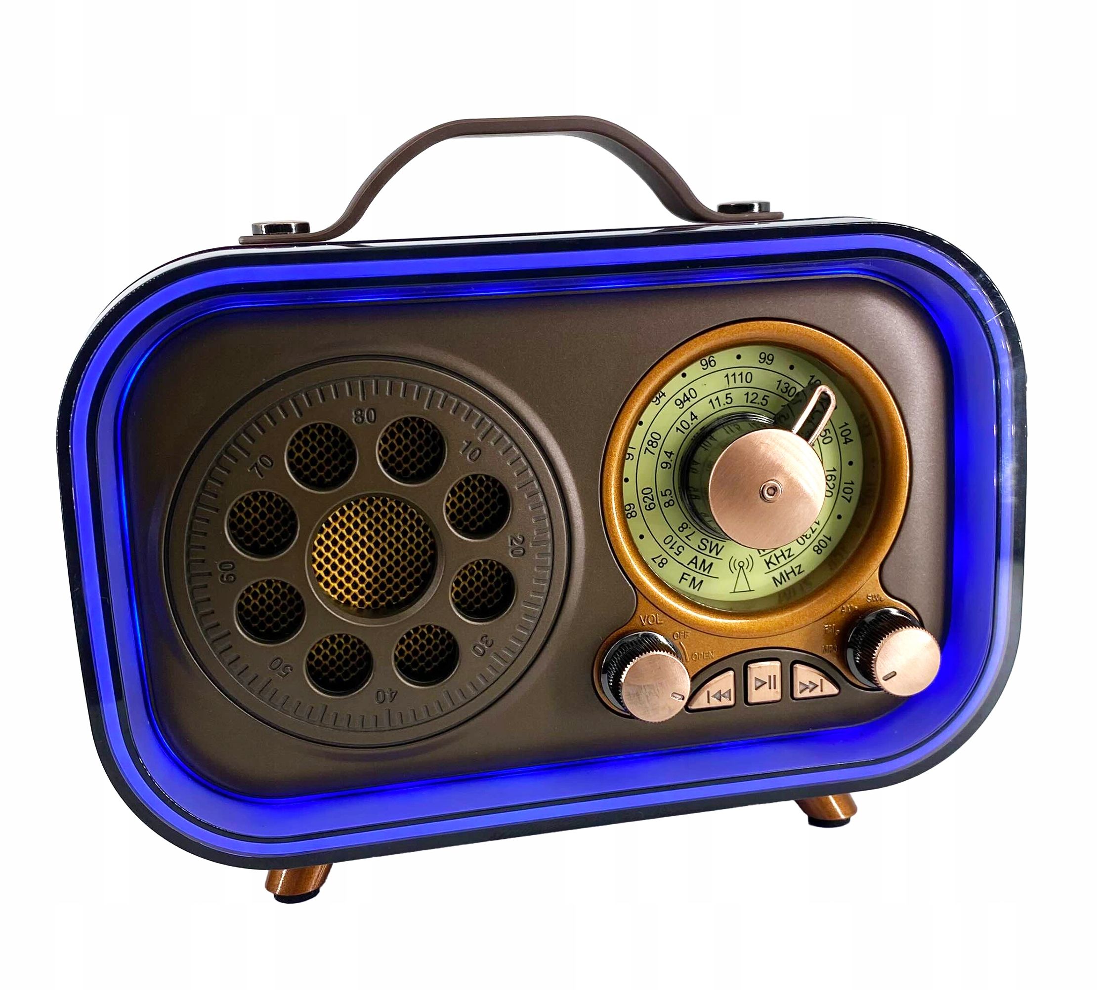  Virtuvės radijo imtuvas retro 3 plaukų sruogos fm / am / sw usb/tf "bluetooth" aku18650 1200mah