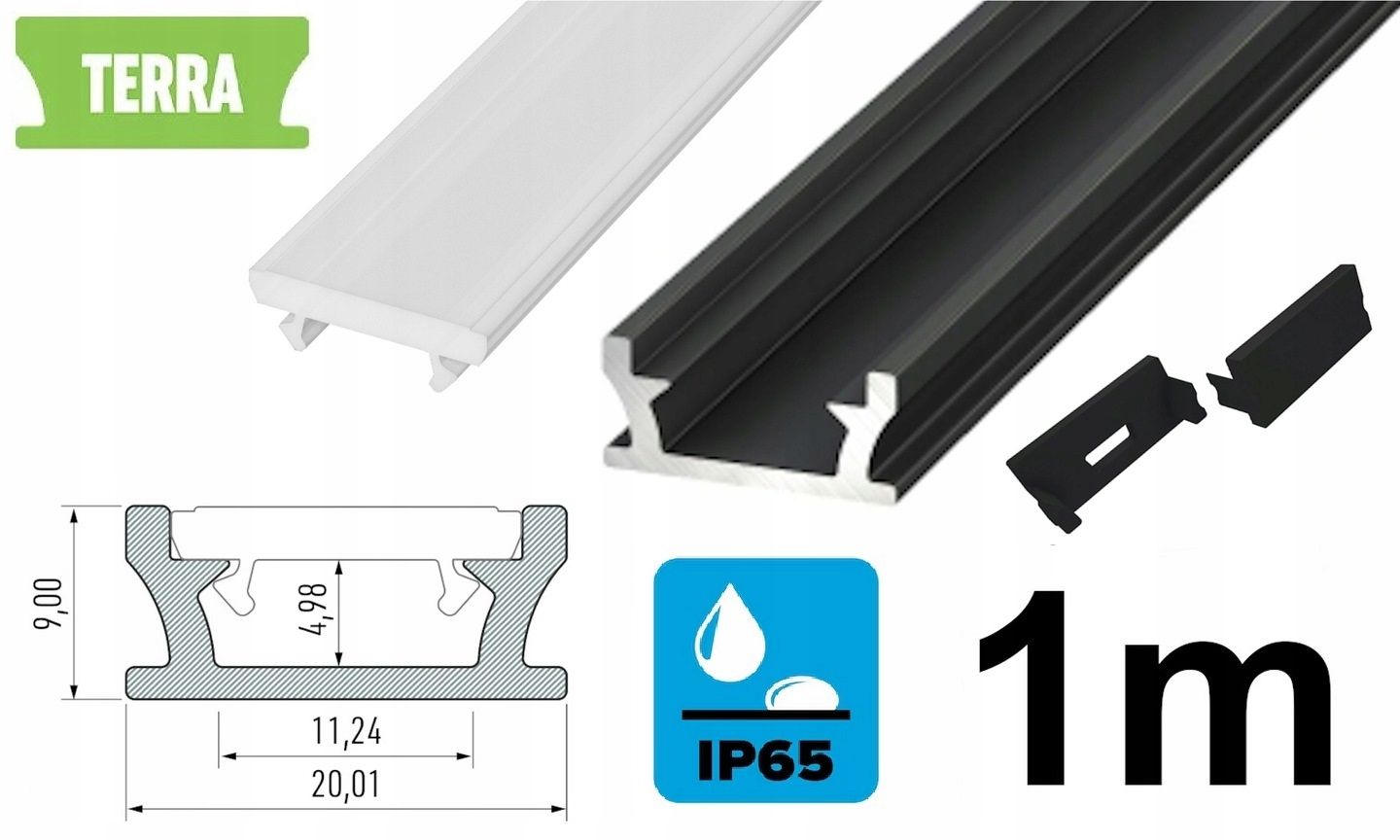  Profils led ūdensizturīgs ip65 ip67 terra sudrabs 2m