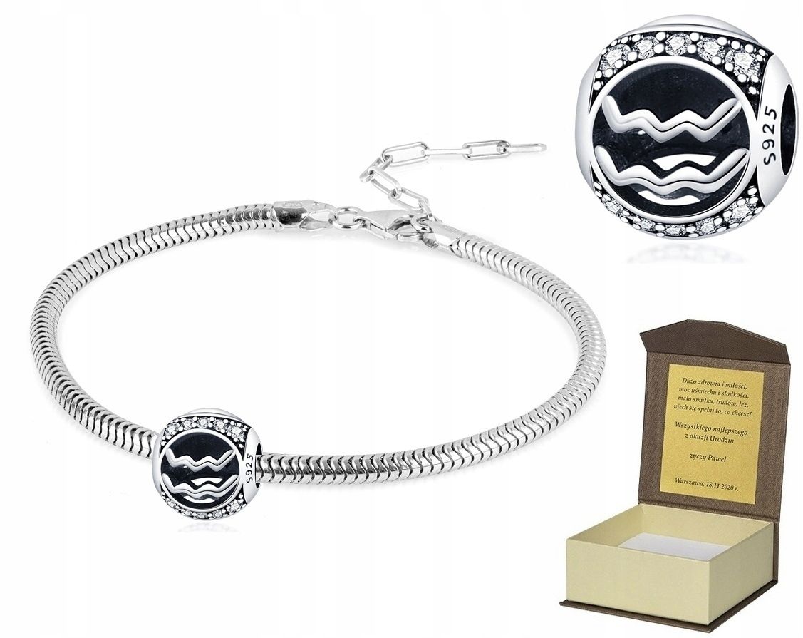  Silver bracelet 19-22cm + charms zodiac sign scorpio bc512
