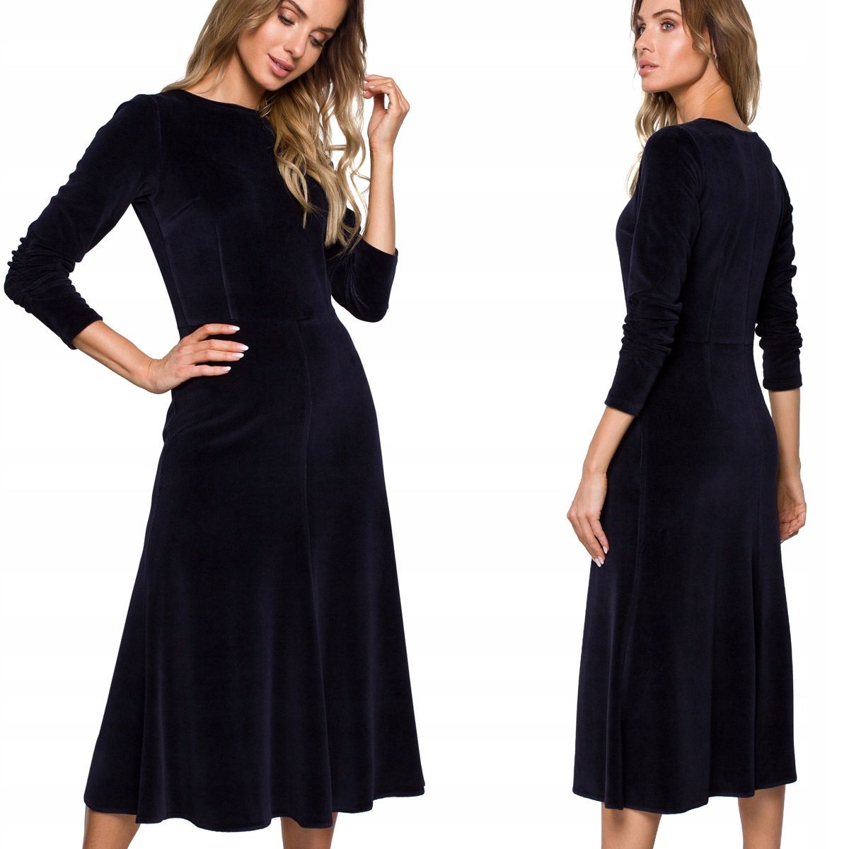  Feminin kleid abend feminin midi fason briefe a velour schwarze farbe m 38