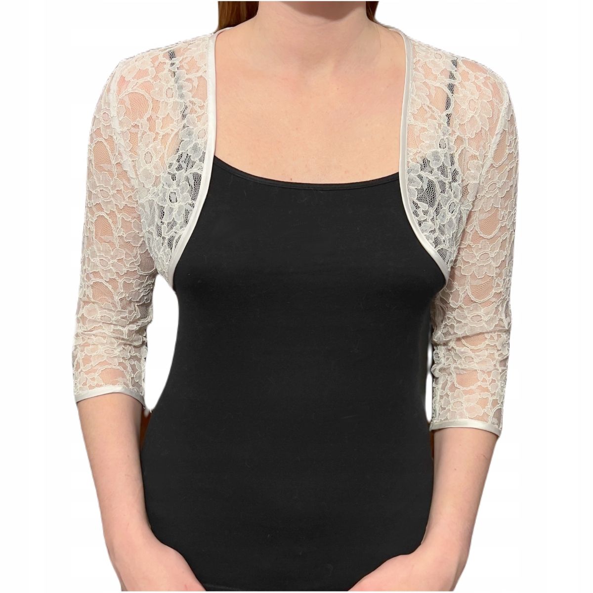  Bolero lace with sleeve 3/4 off-white - sara 48