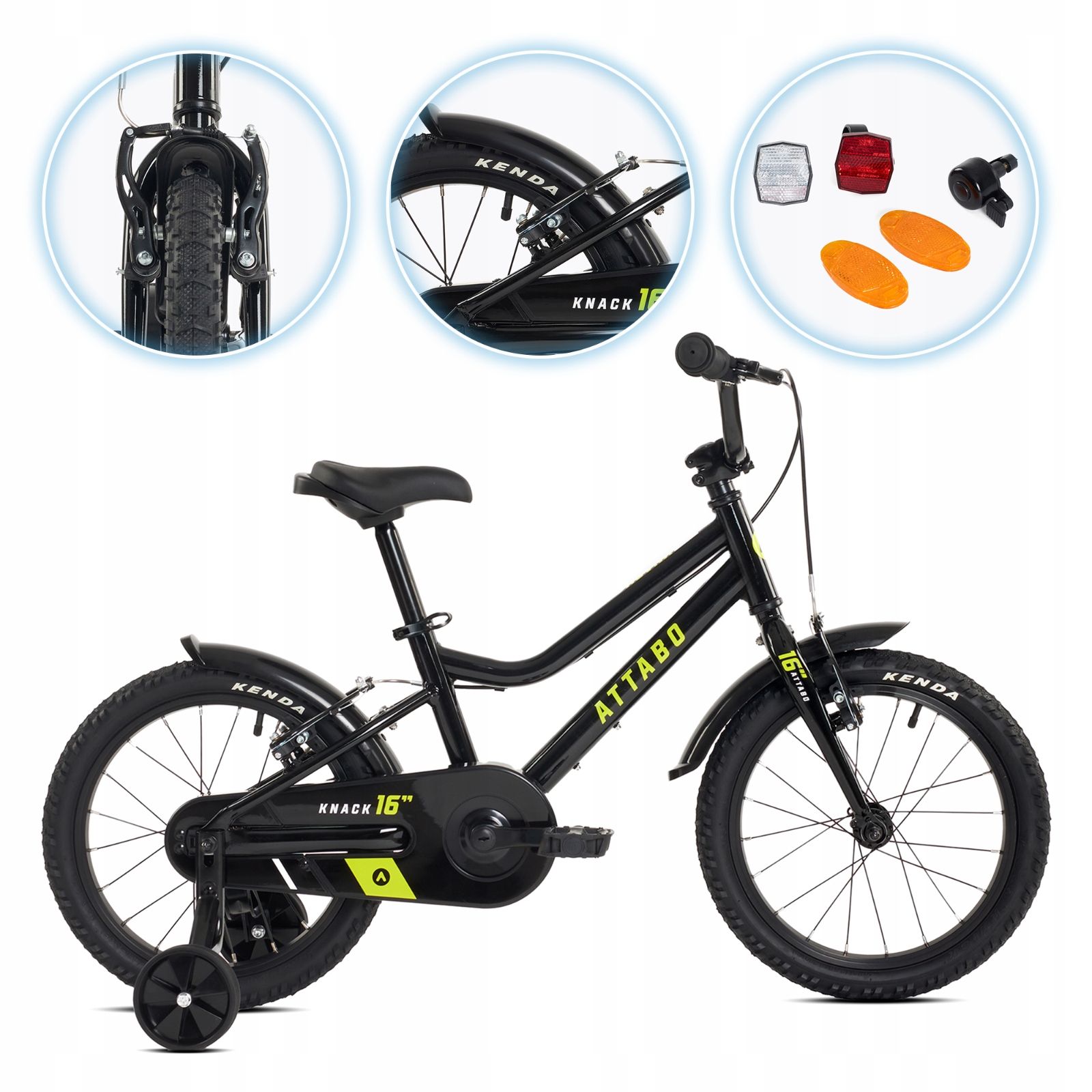  Detský bicykel attabo knack 24" čierny svetlo hliníkový rám shimano altus
