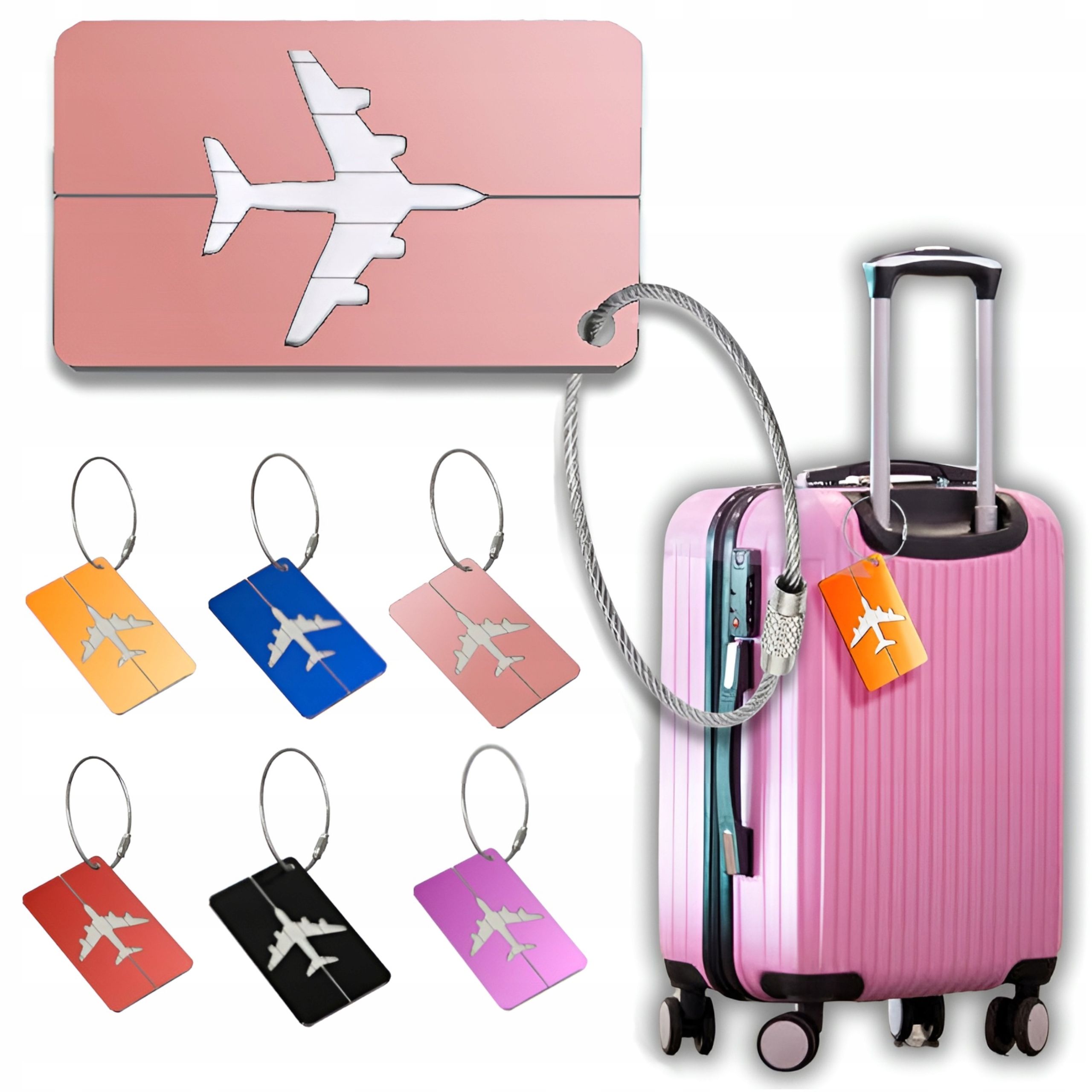  Kennung koffer anhänger für gepäck flugzeug fest - rosa