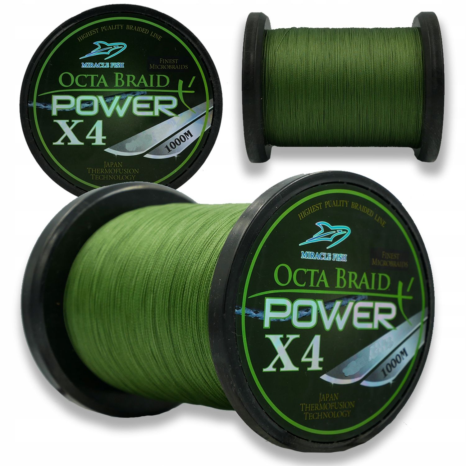  Fishing line green 8entanglement 0,06mm solid