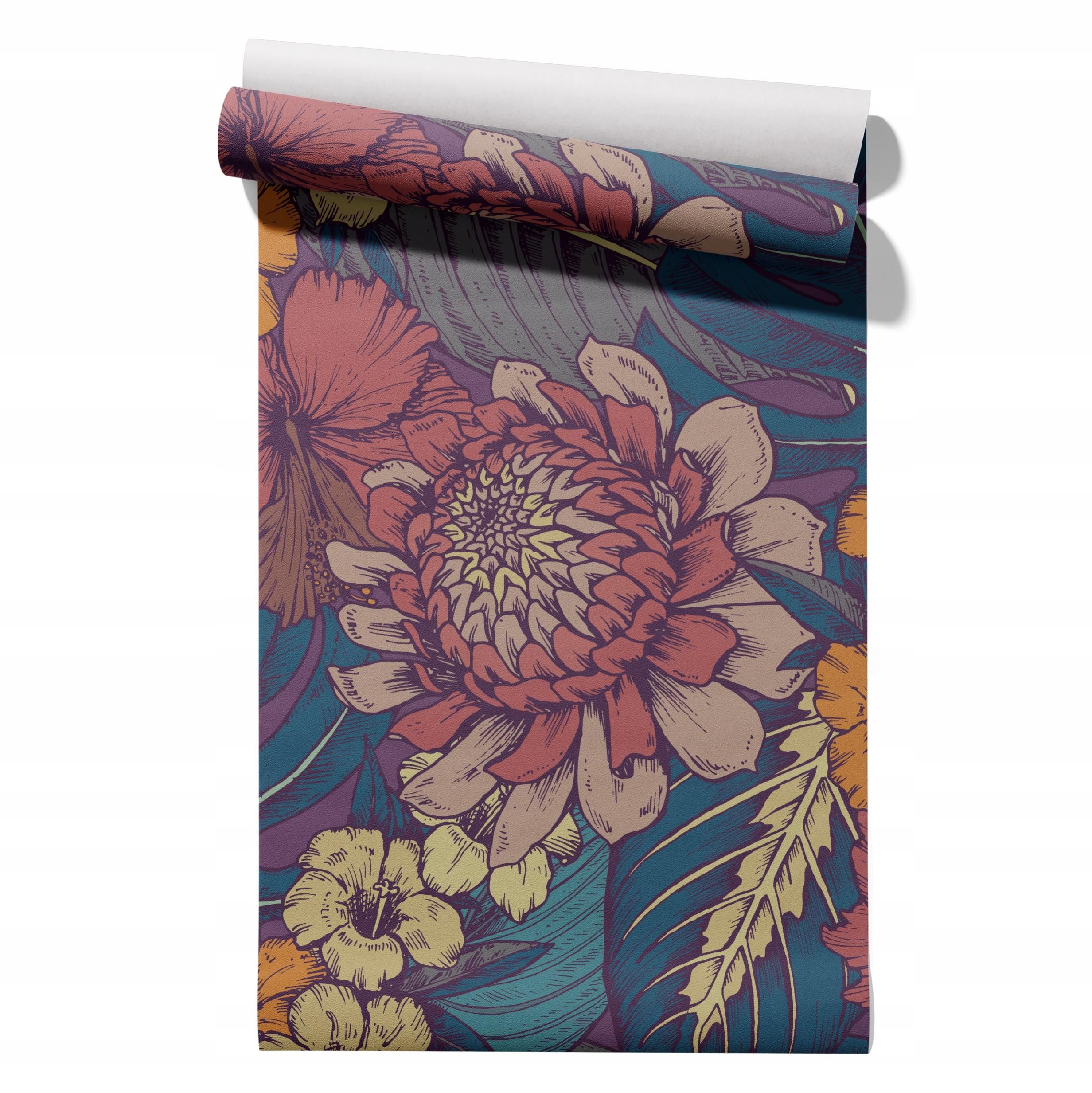  Wallpaper non-woven fabric pastel cherries wallpaper in a roll 50cm x 6,1mb