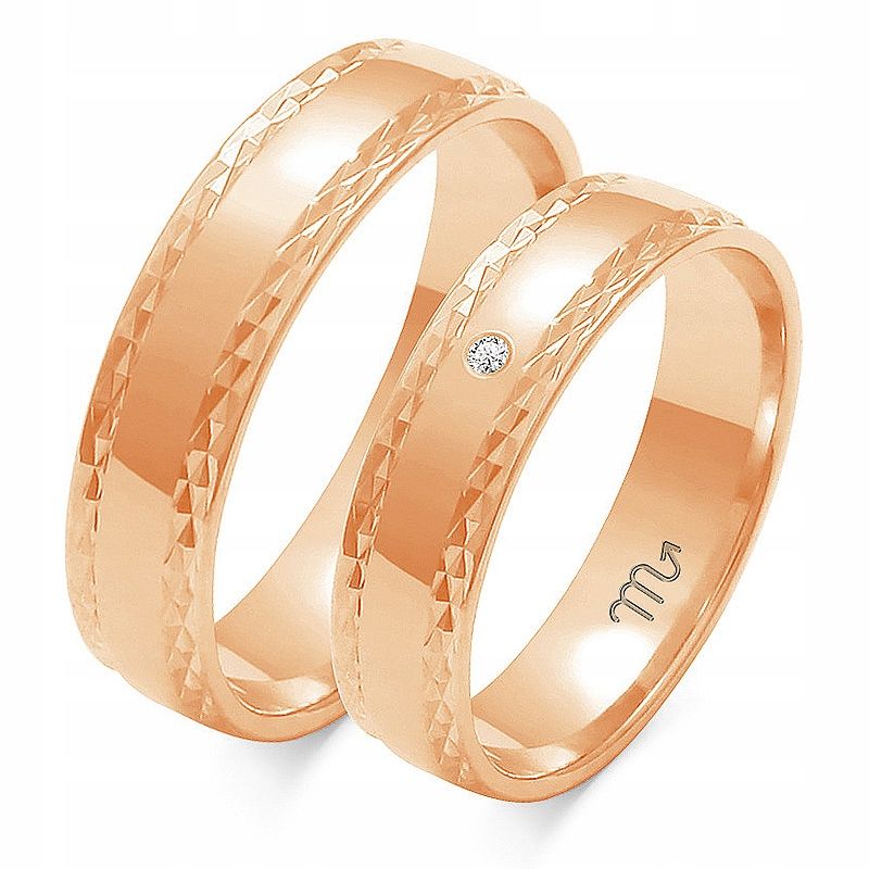  Laulību gredzeni zeltaini 14k 4 mm cirkoni id a-159