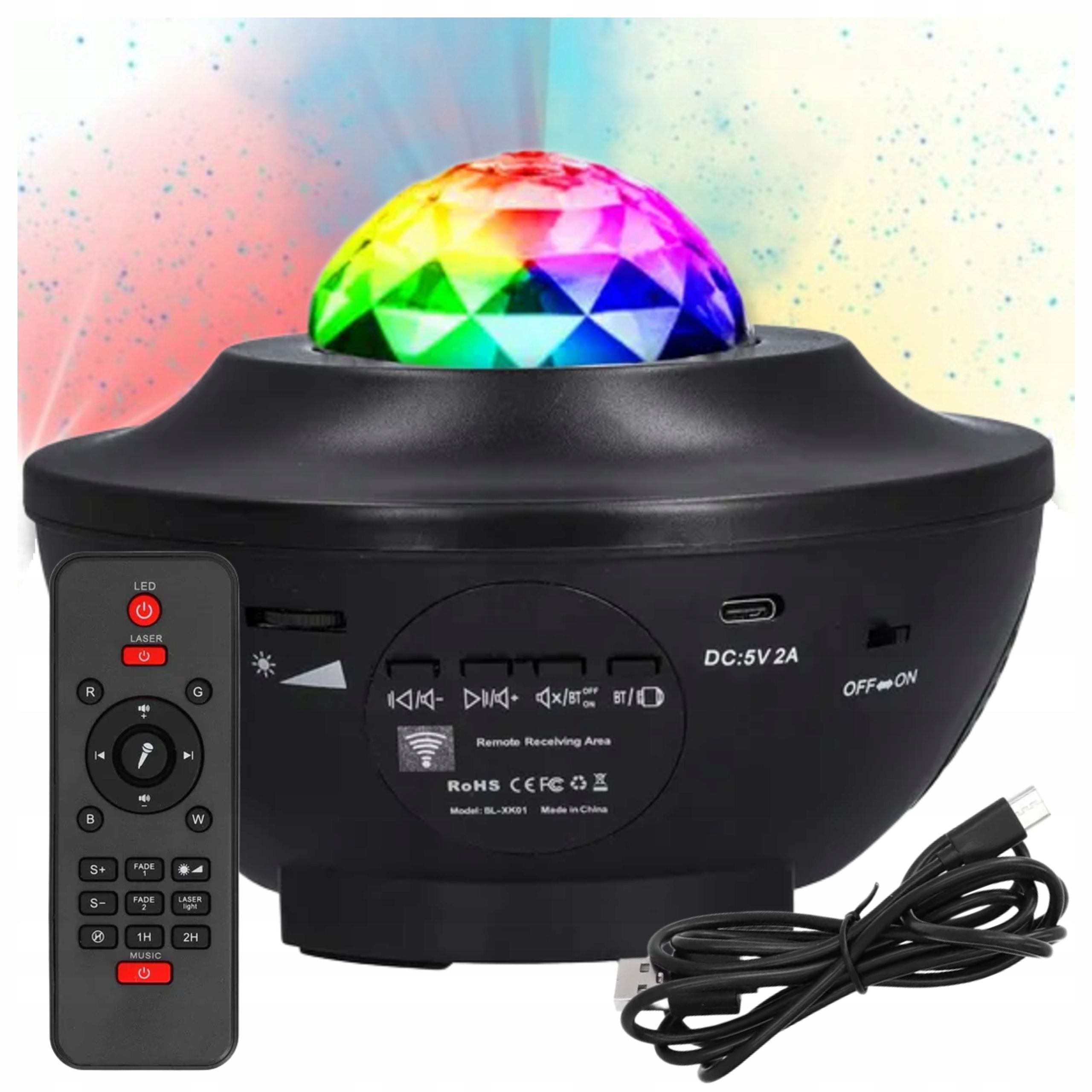  Hvězdný projektor noční světlo projektor pro děti led reproduktor s funkcí bluetooth