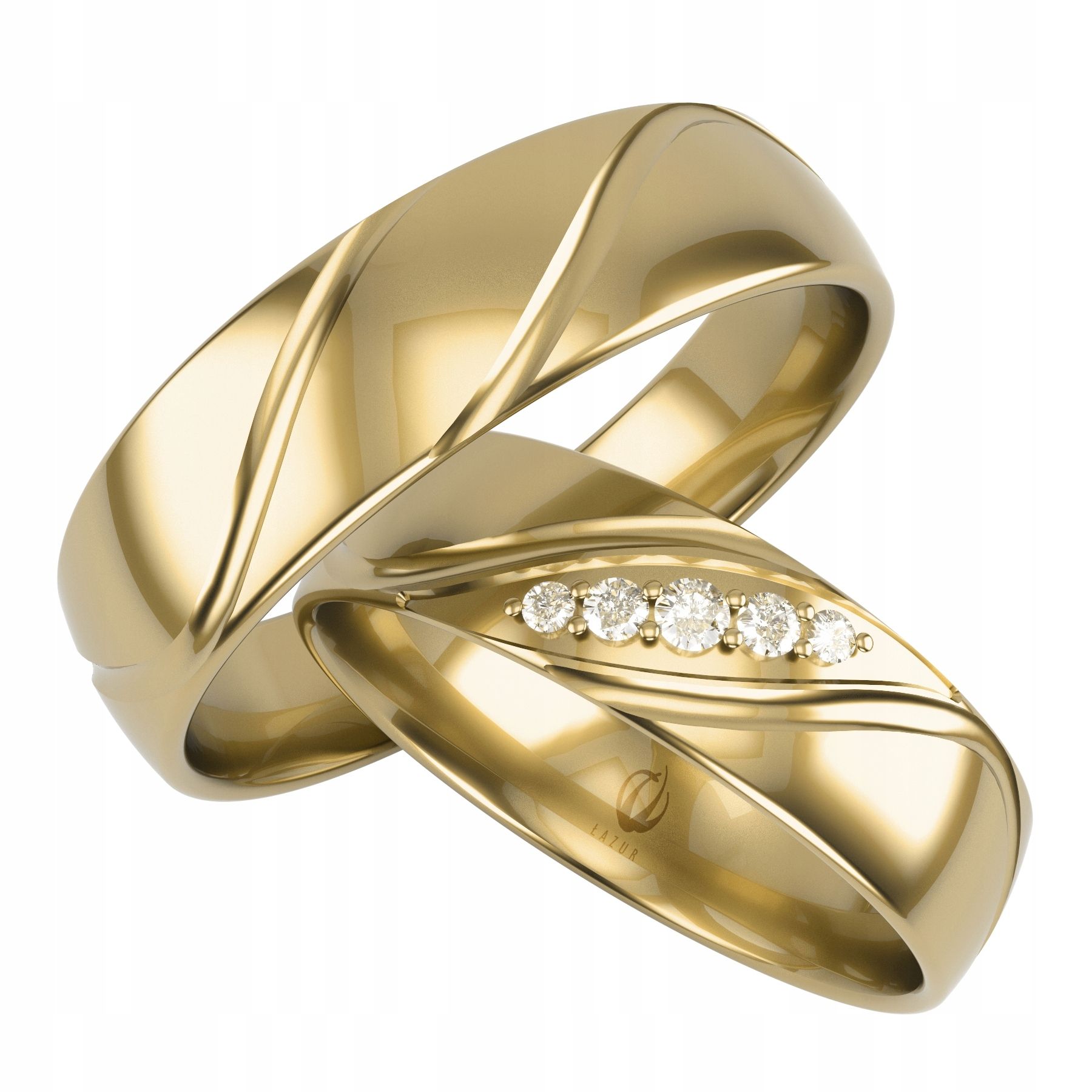  Golden eheringe mit herzmotiv pr.0,585 breite 5 mm