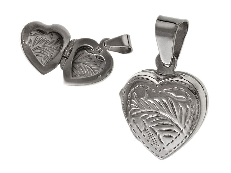  Necklace box opening pendant oval equal opening silver 925 w0251 - 3.2g.