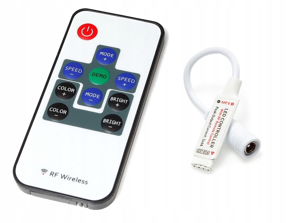  Valdiklio valdymo pultelis juostų led rgb 12a ovalas juodas 61023