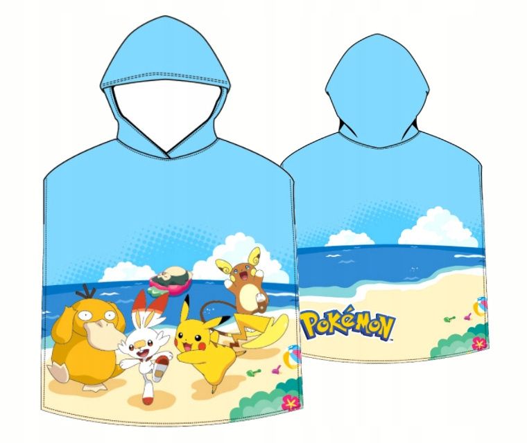  Poncho handtuch pokémon für kinder 50 x 100 haube