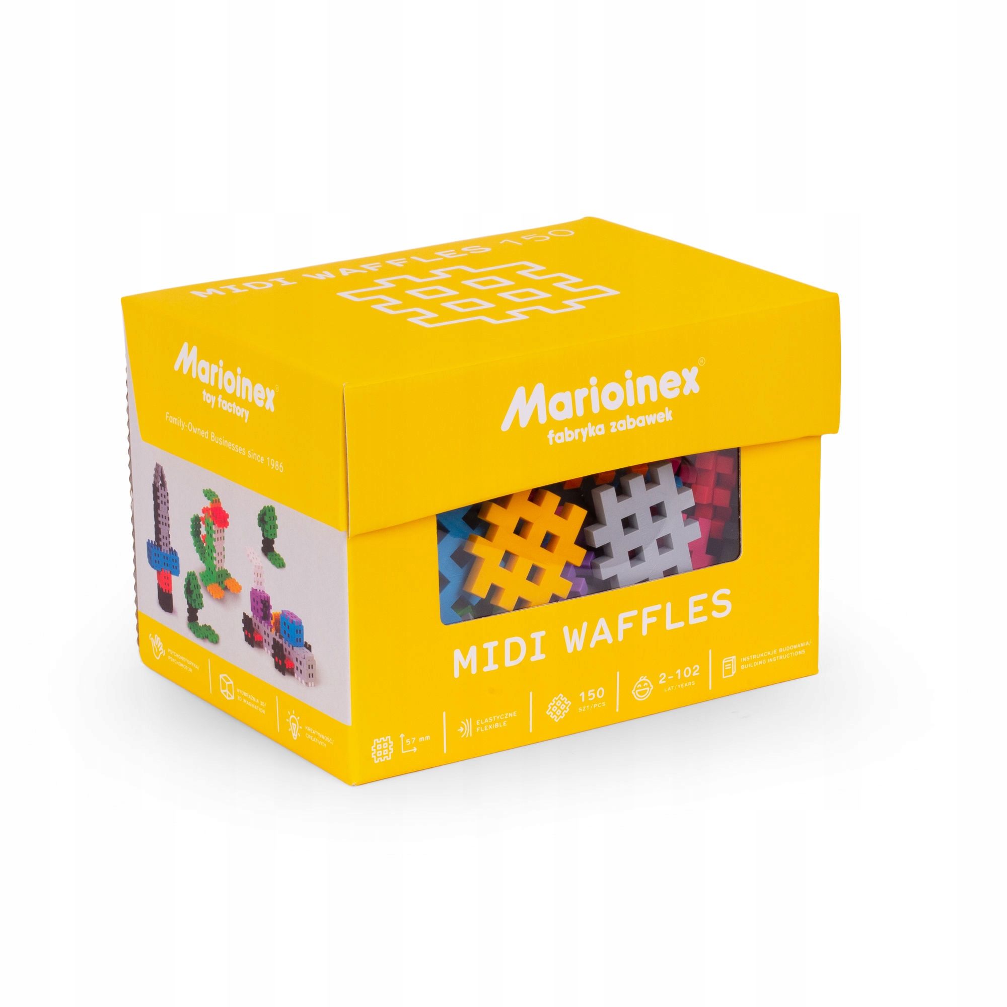  Kaladėlės waffle midi konstrukcinės 44 el.
