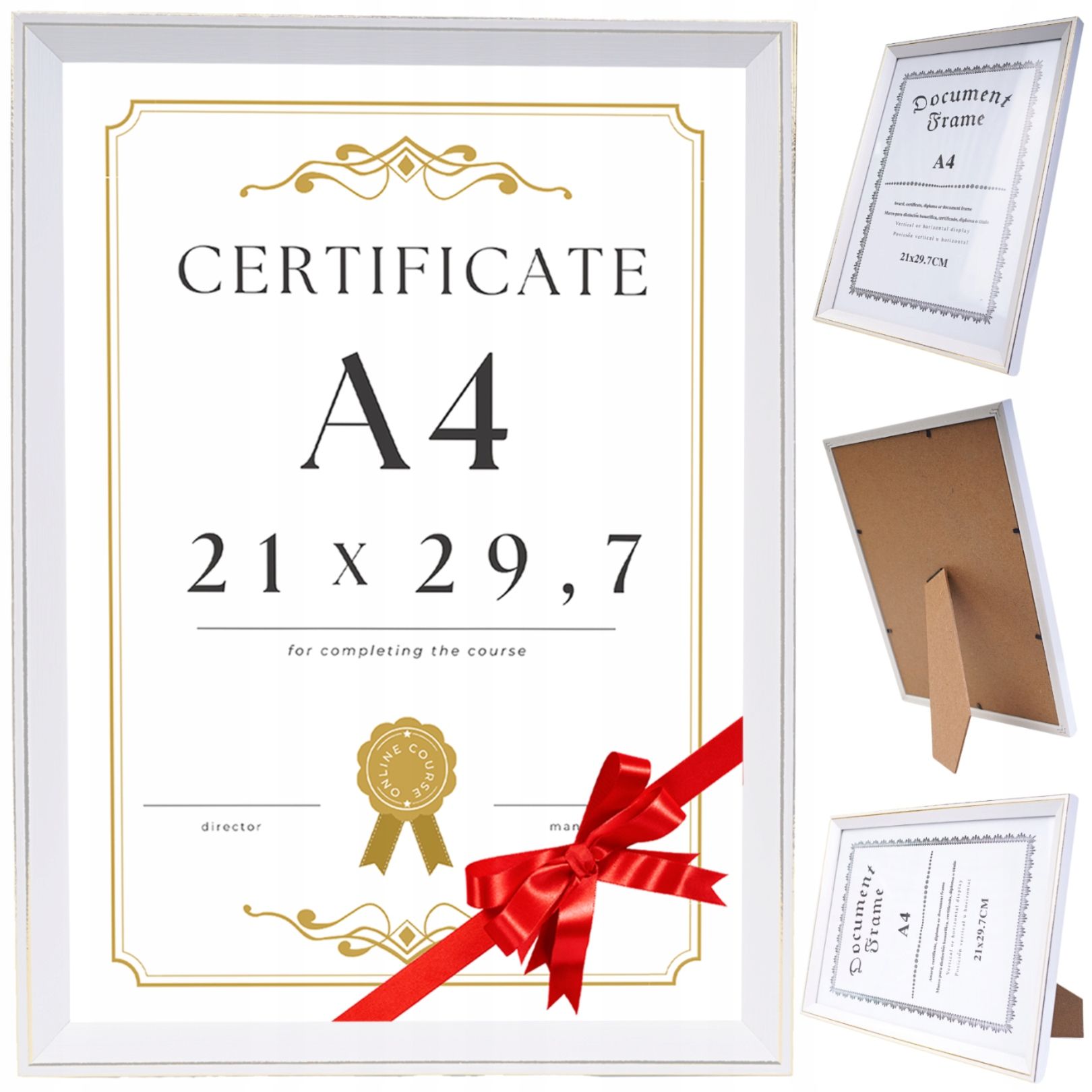  Fotorámček srebrna fotografiu rám a4 21x29,7cm sklo robiť postawienia diplom