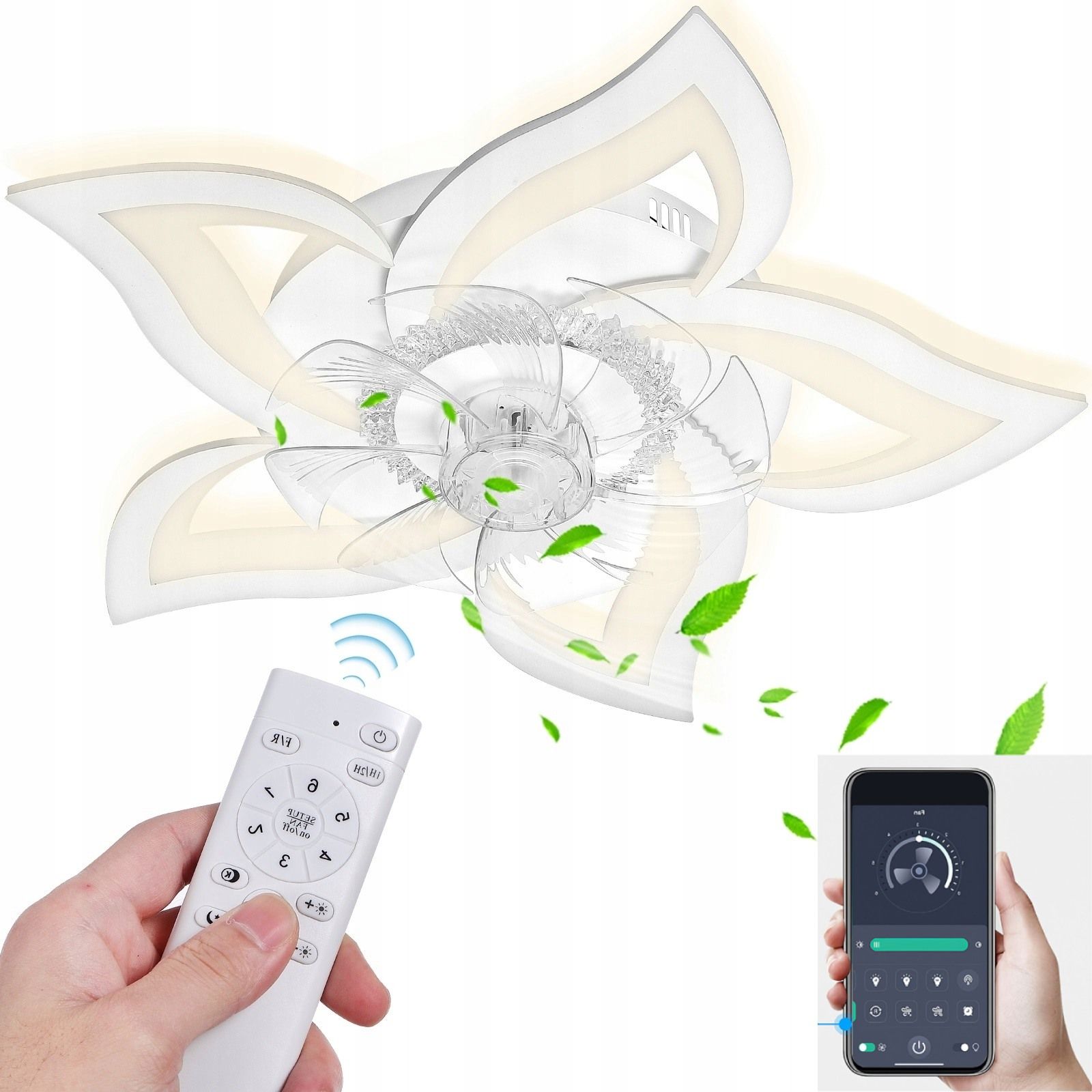  Led stropní ventilátor stropní svítidlo s větrák dálkové ovládání gadget 50w