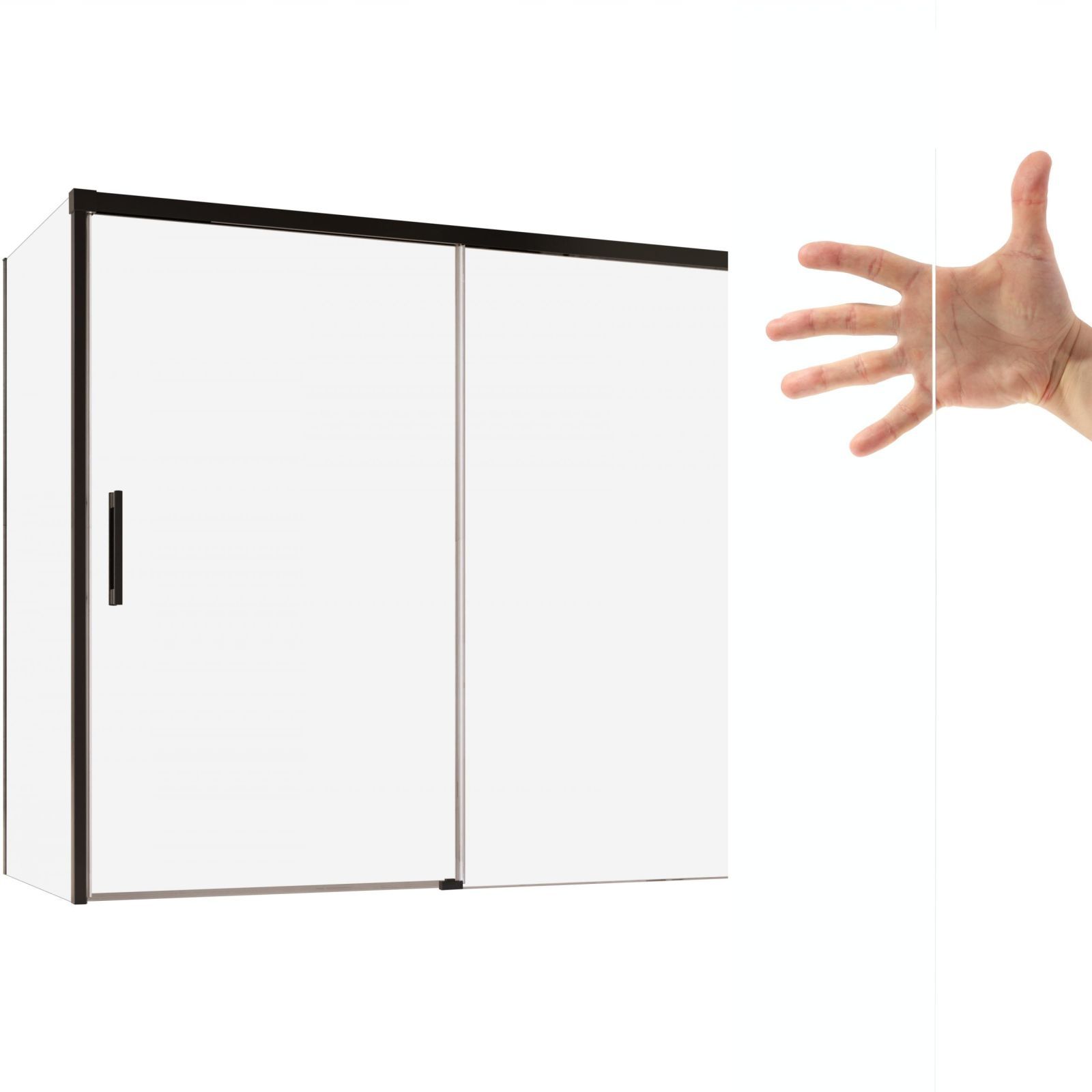  Badezimmerwand glas schwarz 140x80 l graphitfarbe + reinigungsschaum dämmerung