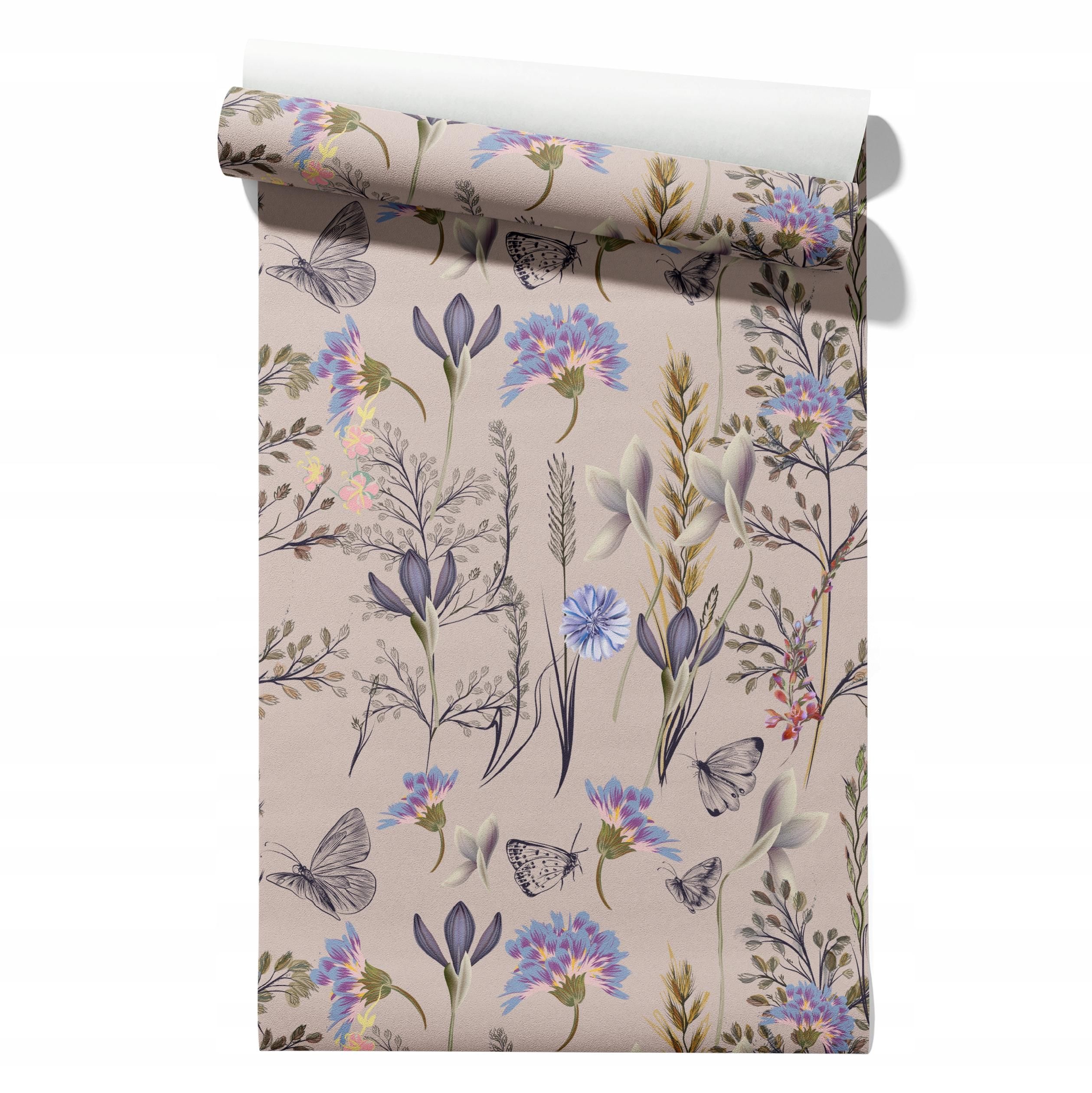  Wallpaper non-woven fabric pastel cherries wallpaper in a roll 50cm x 6,1mb