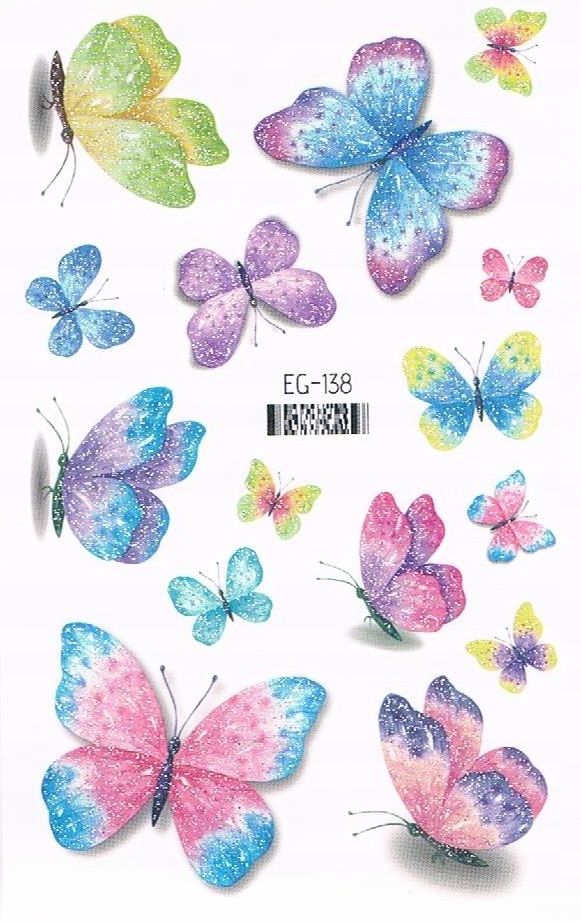  Washable tattoo shiny for children fish fish marine