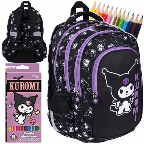  Skolas mugursoma 4 nodaļas meitenei st.majewski trusis violet kuromi