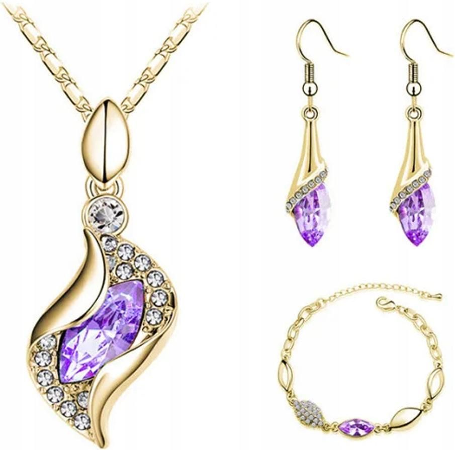  Goldschmuckset für hochzeiten gelb herz vergoldet mit weiß herzen