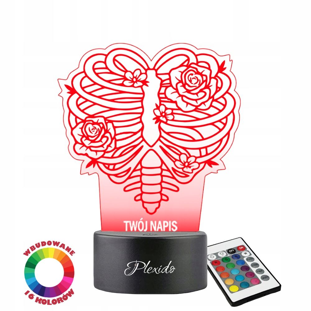  3d nakts gaisma led par dāvanu valentīna diena gravēšana