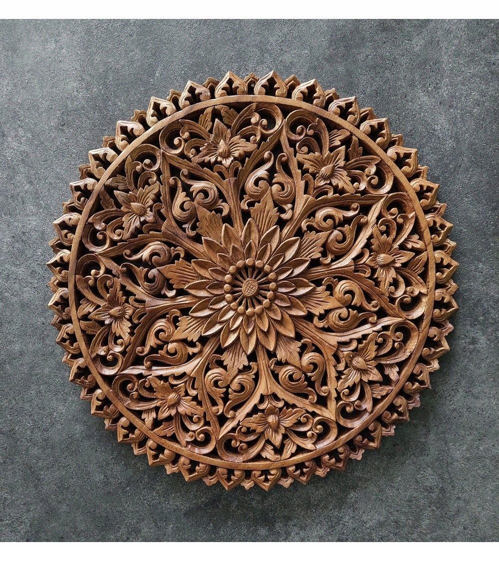  Shekina eastern plate - lilies water / lotosy - sculpture bali, 30 cm