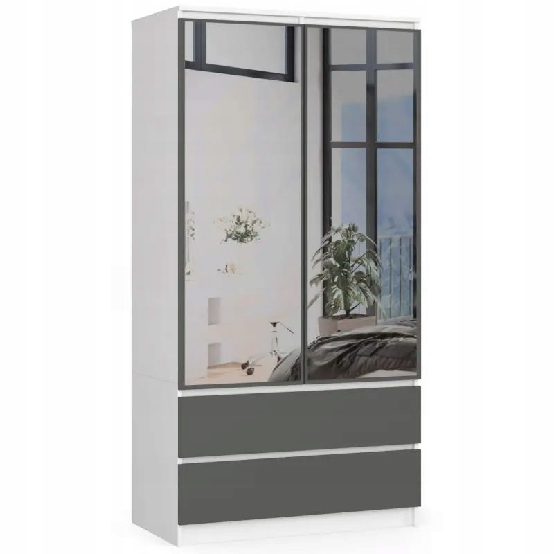  Kleiderschrank für ein kind weiß mit spiegel 4 regale 90 cm