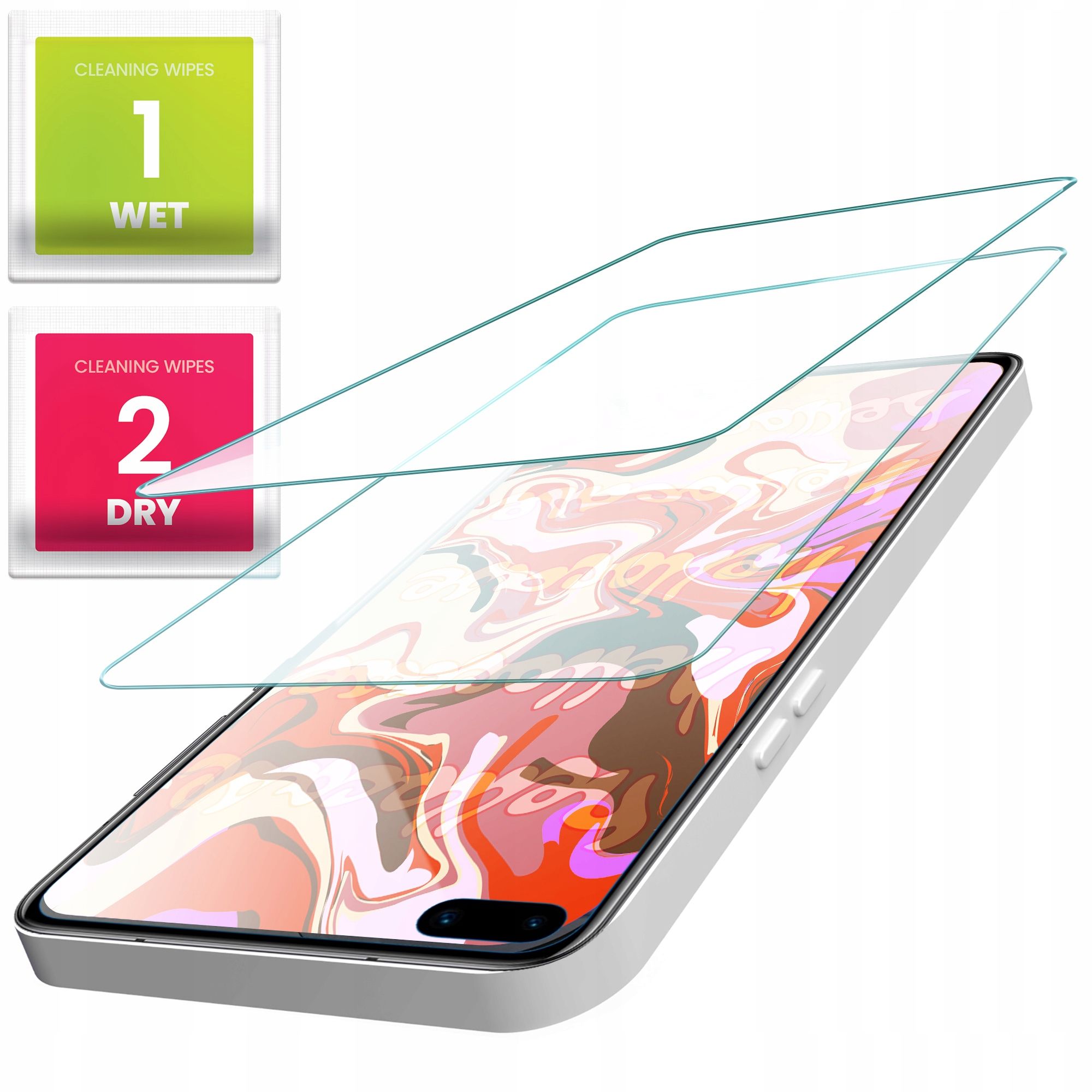  2 pcs. tempered glass - oppo reno 4 f / reno 4 lite / reno 4 se (full, 5d)