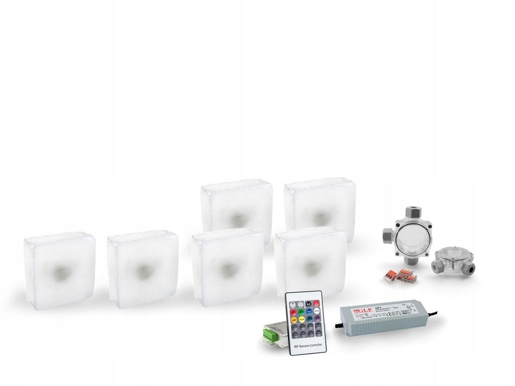  6x leuchtende blöcke led rocdeco 15x15 rgb