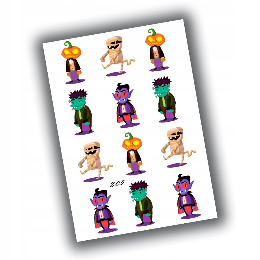  Aufkleber halloween für kinder 7,5x10,5 n203