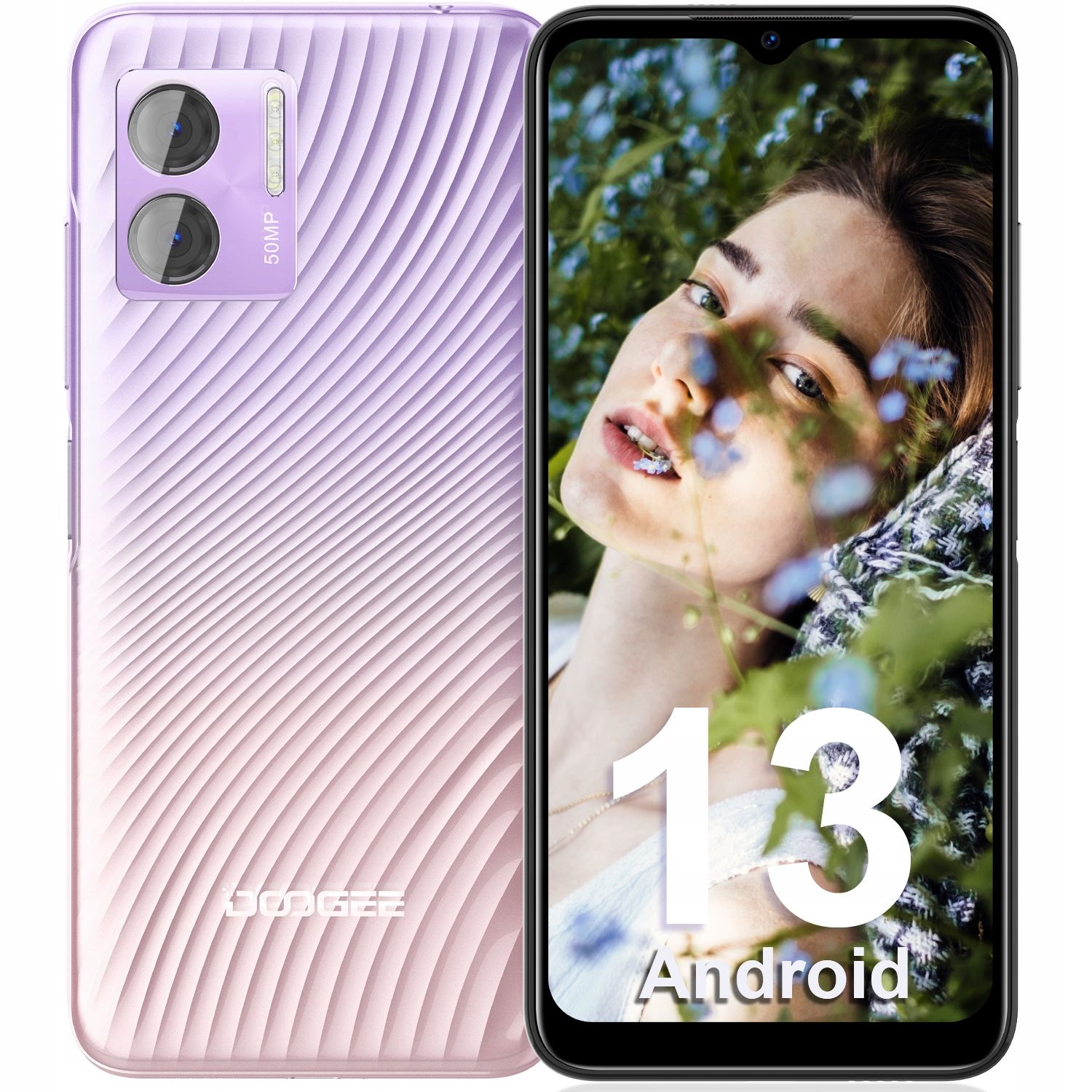  Doogee n50 viedtālrunis 4200mah 8 gb + 128 gb 6.52” 50mp 4g/sim / otg/gps android13