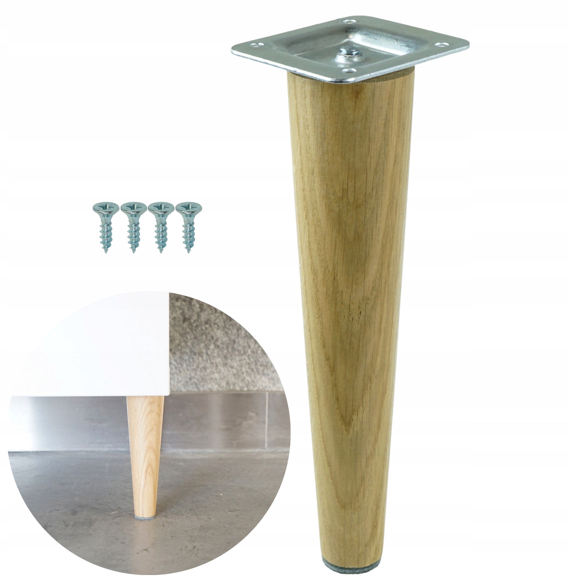  Jalg puidust 15 cm, jalg diagonaal dab lakk komplekt koos lehtmetall i wkretami