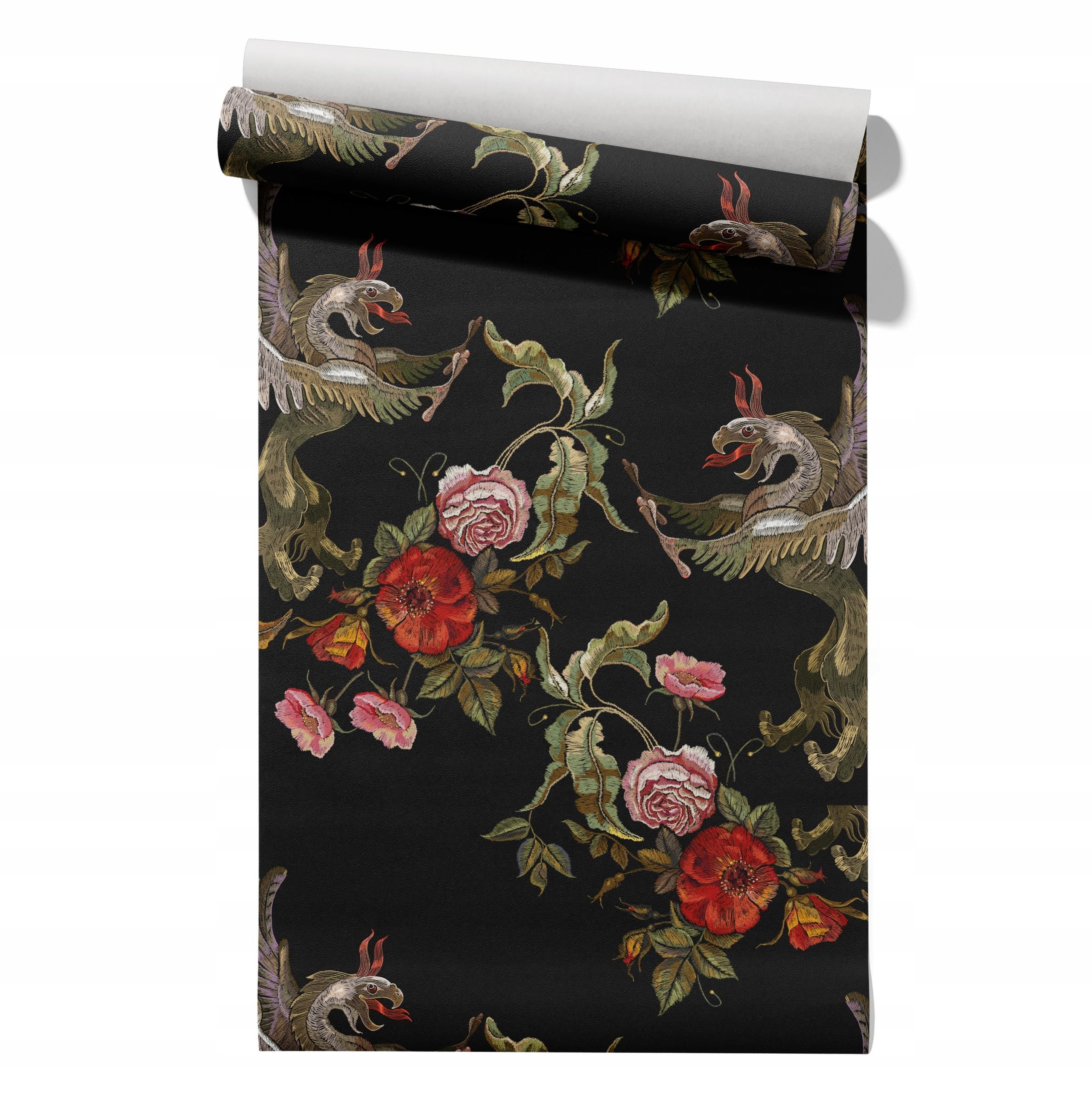  Wallpaper non-woven fabric pastel cherries wallpaper in a roll 50cm x 6,1mb