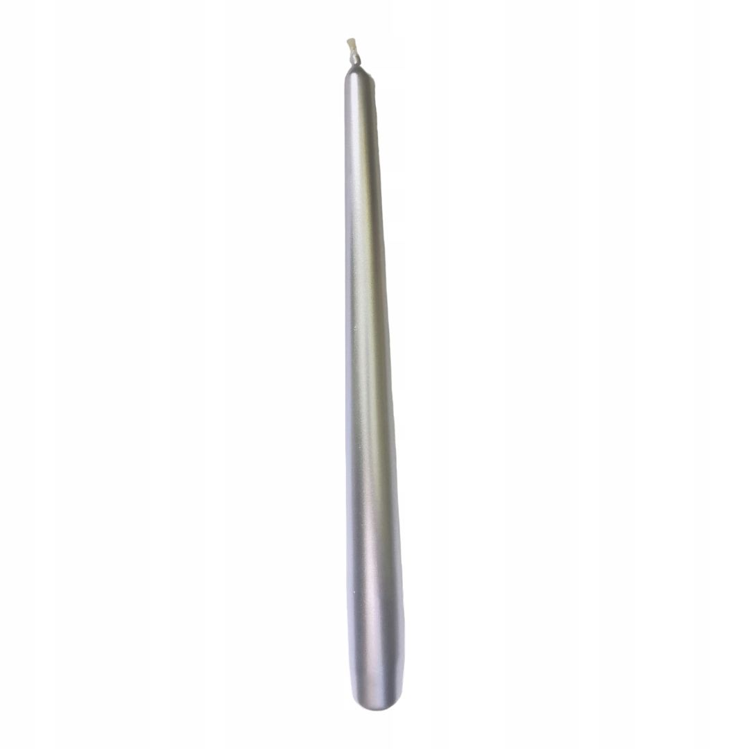  Shining cylindrical 10cm/1szt candle tuner advent decoration white pearl