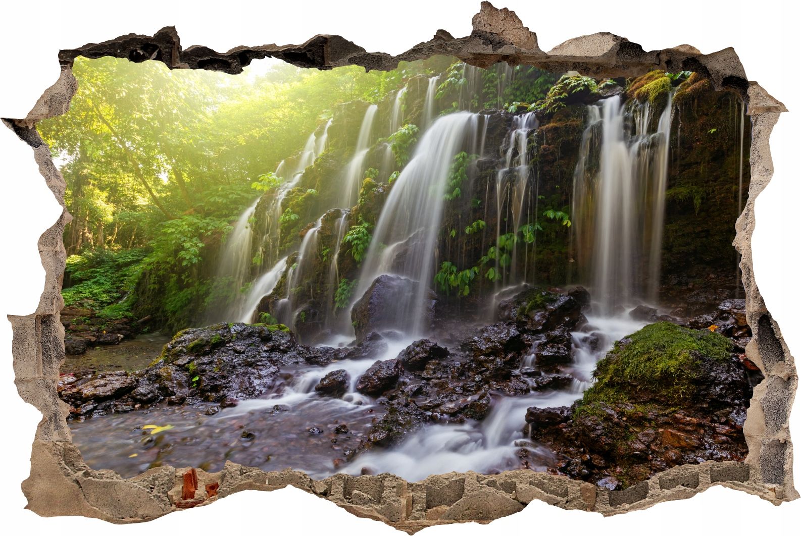  Fototapeedid auk 3d seinakleebis wodospady potok mets loodus