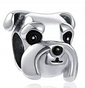  Md charms anhänger hündchen herz grau hund chihuahua steine | s925