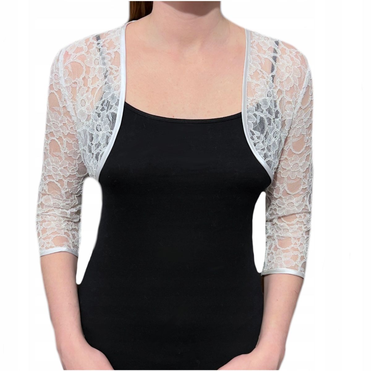  Bolero lace with sleeve 3/4 off-white - sara 48