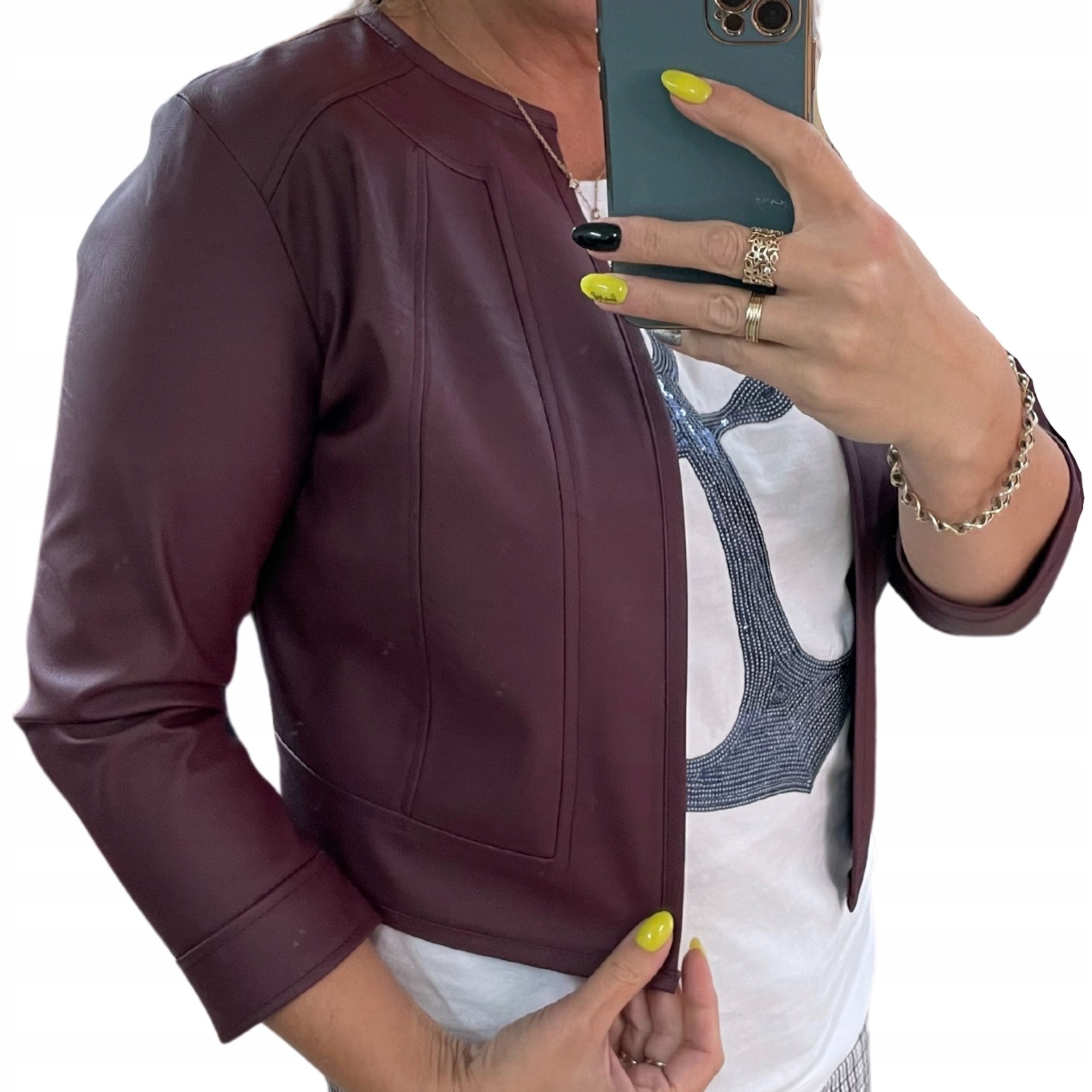  Nr. a03 bolero-bikerjacke total look golden nr. 46
