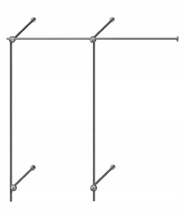  Stand with holder for clothes hangers shelf 2x1,5m